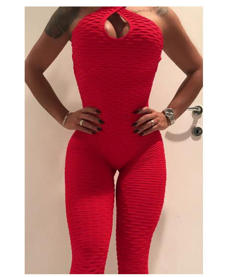 Sexy Jacquard Backless Yoga Jumpsuit